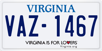VA license plate VAZ1467