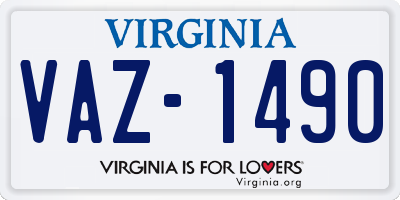 VA license plate VAZ1490