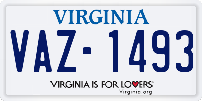 VA license plate VAZ1493