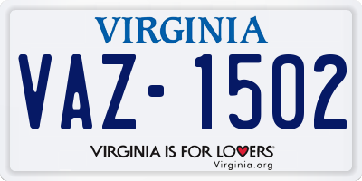 VA license plate VAZ1502