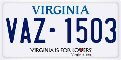 VA license plate VAZ1503