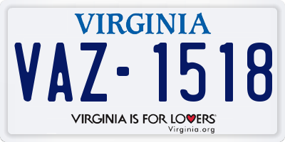 VA license plate VAZ1518