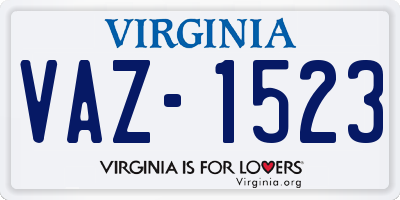 VA license plate VAZ1523