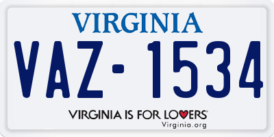 VA license plate VAZ1534