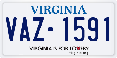 VA license plate VAZ1591