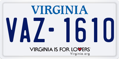 VA license plate VAZ1610