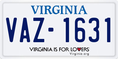 VA license plate VAZ1631
