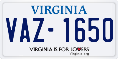 VA license plate VAZ1650