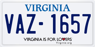 VA license plate VAZ1657