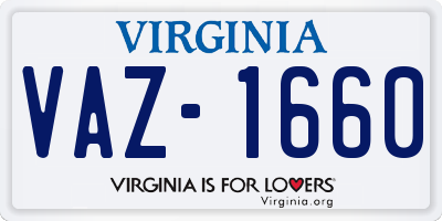 VA license plate VAZ1660