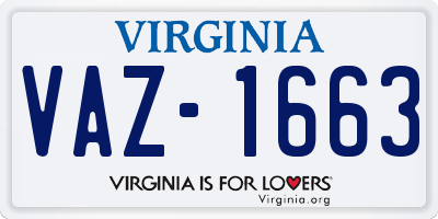 VA license plate VAZ1663