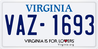 VA license plate VAZ1693