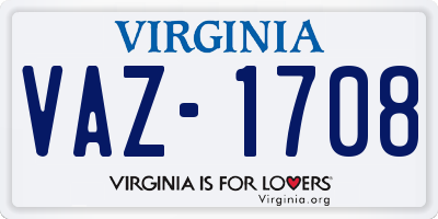 VA license plate VAZ1708