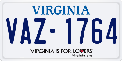 VA license plate VAZ1764