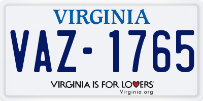 VA license plate VAZ1765