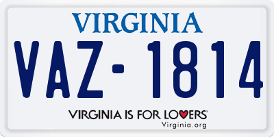 VA license plate VAZ1814