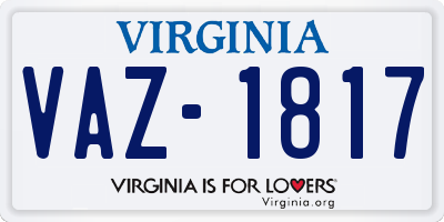 VA license plate VAZ1817
