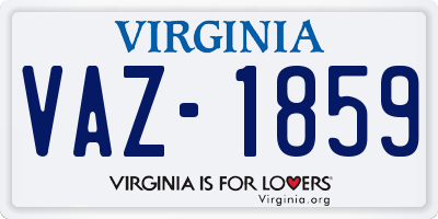VA license plate VAZ1859