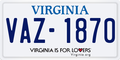 VA license plate VAZ1870