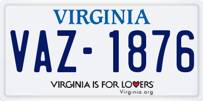 VA license plate VAZ1876