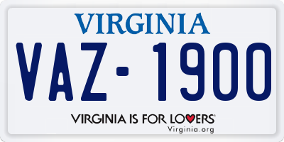 VA license plate VAZ1900
