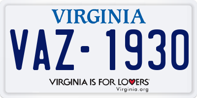 VA license plate VAZ1930