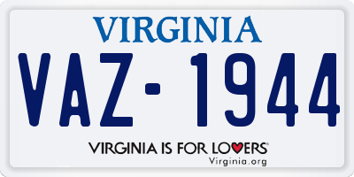 VA license plate VAZ1944