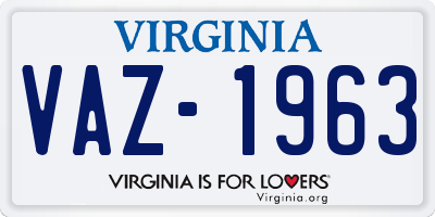 VA license plate VAZ1963