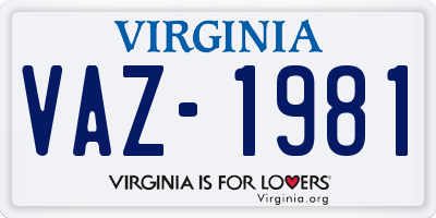 VA license plate VAZ1981