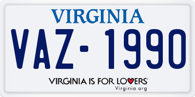 VA license plate VAZ1990