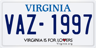 VA license plate VAZ1997