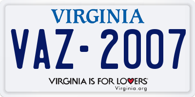 VA license plate VAZ2007