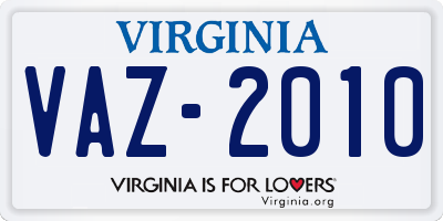 VA license plate VAZ2010