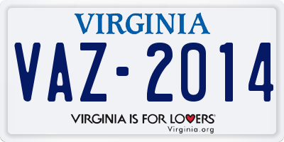 VA license plate VAZ2014