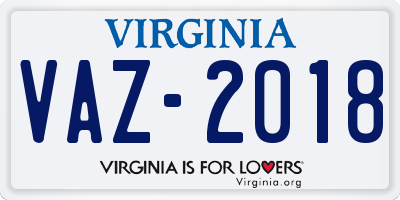 VA license plate VAZ2018