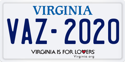 VA license plate VAZ2020