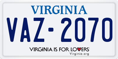 VA license plate VAZ2070