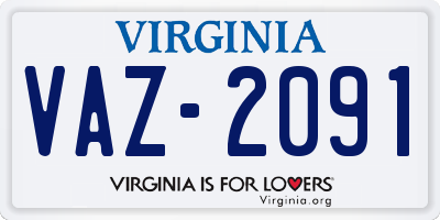 VA license plate VAZ2091