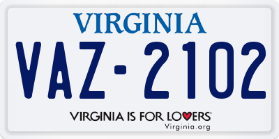 VA license plate VAZ2102