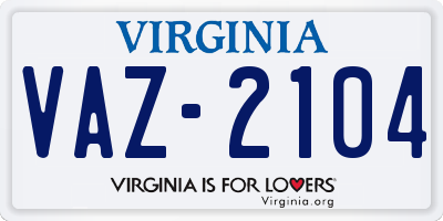 VA license plate VAZ2104