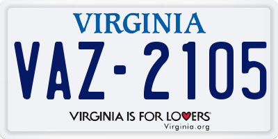 VA license plate VAZ2105