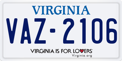 VA license plate VAZ2106