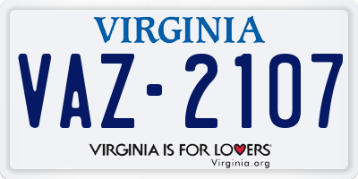 VA license plate VAZ2107