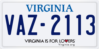 VA license plate VAZ2113