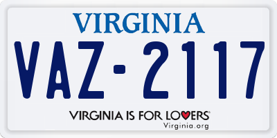 VA license plate VAZ2117