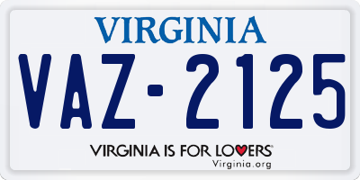 VA license plate VAZ2125