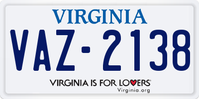 VA license plate VAZ2138