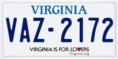 VA license plate VAZ2172