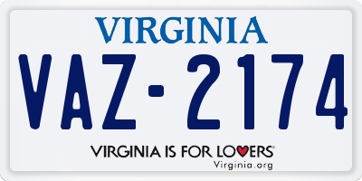VA license plate VAZ2174