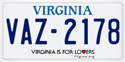 VA license plate VAZ2178